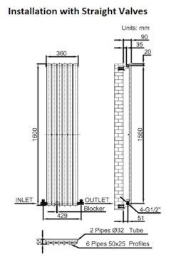 DuraTherm Vertical Oval Tube Single Panel Designer Radiator - 1600 X 360mm White -UK Bathroom Supplies Sales 659c5cf9 3ce5 41de a91e 3b48cfcb617a