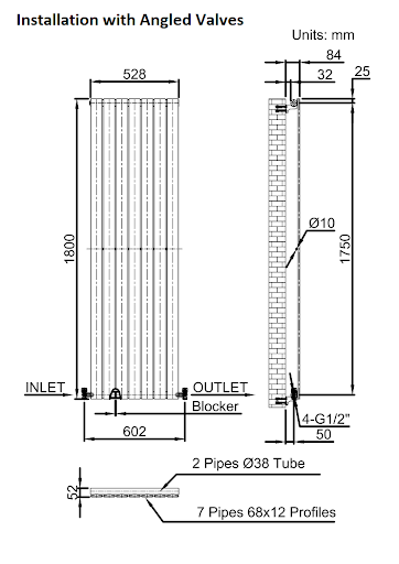 DuraTherm Vertical Single Flat Panel Designer Radiator - 1800 X 528mm Anthracite 11 DuraTherm Vertical Single Flat Panel Designer Radiator - 1800 X 528mm Anthracite - Image 9