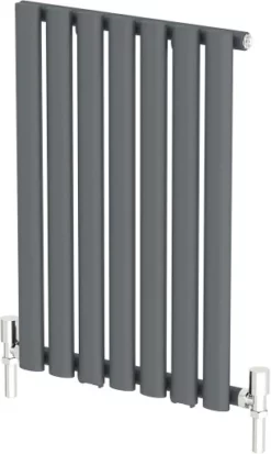 DuraTherm Horizontal Oval Tube Single Panel Designer Radiator - 600 X 420mm Anthracite -UK Bathroom Supplies Sales 66cb00d6 37c3 47b7 b006 fd294829efce