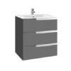 Roca Victoria-N UNIK 700mm 3 Drawer Basin Unit & Basin Gloss Anthracite Grey - 855838153