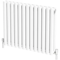 DuraTherm Horizontal Oval Tube Double Panel Designer Radiator - 600 X 780mm White -UK Bathroom Supplies Sales 6b84fc90 962f 4838 9f74 55a0e12e68ee
