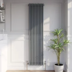 Park Lane Traditional Vertical Colosseum Triple Bar Column Radiator Anthracite - 1800 X 470mm