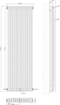 Park Lane Traditional Vertical Colosseum Triple Bar Column Radiator Black - 1600 X 560mm 9 Park Lane Traditional Vertical Colosseum Triple Bar Column Radiator Black - 1600 X 560mm -UK Bathroom Supplies Sales 6e168030 2e31 4fc2 a70a 429a059c44be