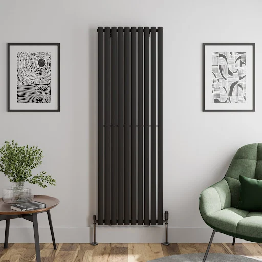 DuraTherm Vertical Oval Tube Single Panel Designer Radiator - 1800 X 600mm Black 3 DuraTherm Vertical Oval Tube Single Panel Designer Radiator - 1800 X 600mm Black