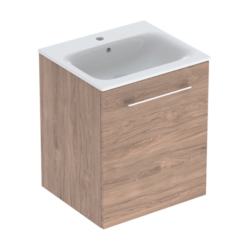 Geberit Selnova Square S Grab & Go 550mm Basin With 1 Drawer Vanity Unit Pack Hickory - 501.250.00.1
