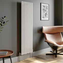 DuraTherm Vertical Oval Tube Single Panel Designer Radiator - 1600 X 480mm White -UK Bathroom Supplies Sales 74956a47 57f5 4483 9132 41fff4ff10c1
