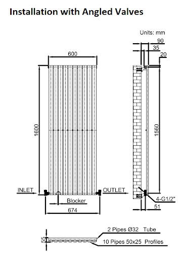 DuraTherm Vertical Oval Tube Single Panel Designer Radiator - 1600 X 600mm White 12 DuraTherm Vertical Oval Tube Single Panel Designer Radiator - 1600 X 600mm White - Image 10