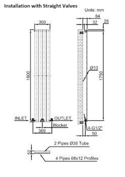 DuraTherm Vertical Single Flat Panel Designer Radiator - 1800 X 300mm White -UK Bathroom Supplies Sales 768669b1 cec6 4bd7 8d6b d051fbe65288 1
