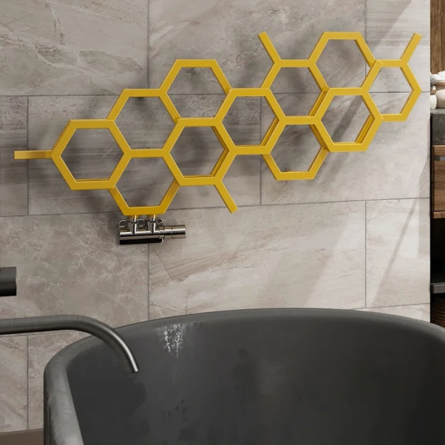 Terma Hex Designer Radiator 502x1126mm Mustard - WGH2X050112K104YL 6 Terma Hex Designer Radiator 502x1126mm Mustard - WGH2X050112K104YL - Image 4