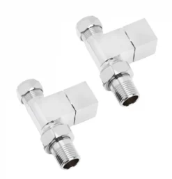 Discount Square Straight Manual Radiator Valve And Lockshield Pack 15mm Chrome - CUL851C