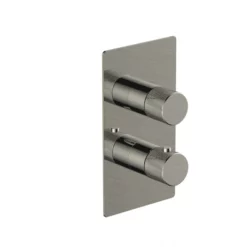 RAK Ceramics Amalfi Dual Outlet 2 Handle Thermostatic Concealed Shower Valve In Brushed Nickel - RAKAMA3302N