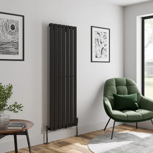 DuraTherm Vertical Single Flat Panel Designer Radiator - 1600 X 528mm Black 4 DuraTherm Vertical Single Flat Panel Designer Radiator - 1600 X 528mm Black - Image 2
