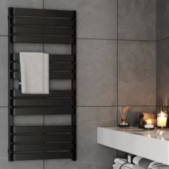 Terma Warp T One Electric Towel Rail 1110x500mm Matt Black - WWWTN111050KS95E8P -UK Bathroom Supplies Sales 7cb856fd fa5e 4efd 81a3 a34de7e849d7