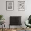 DuraTherm Horizontal Oval Tube Single Panel Designer Radiator - 600 X 780mm Black