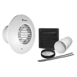 Xpelair Simply Silent Standard Round 100mm Bathroom Fan With PIR Sensor & Wall Kit - DX100PIRR