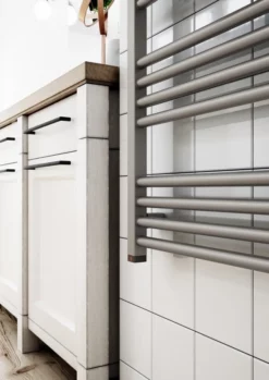 Terma Fiona One Electric Towel Rail 900x480mm Sparkling Gravel - WWFIE090048-KRGRE8P -UK Bathroom Supplies Sales 87f8d02a 0610 4ee8 b084 3ce124583bb5