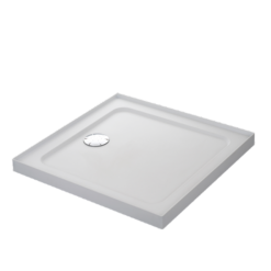 Mira Flight Safe Low Profile 760 X 760mm Stone Resin Square Non-Slip Shower Tray With Waste - 4 Ups