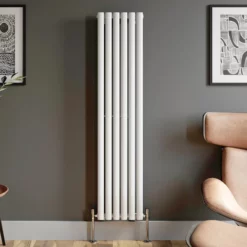 DuraTherm Vertical Oval Tube Single Panel Designer Radiator - 1600 X 360mm White -UK Bathroom Supplies Sales 8a5323f5 bdcb 4014 bc05 8b3c2764e71f