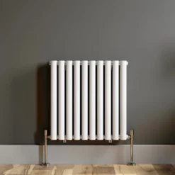 DuraTherm Horizontal Oval Tube Double Panel Designer Radiator - 600 X 600mm White -UK Bathroom Supplies Sales 8abadeaa 7f58 49ea b021 33f8871820d2