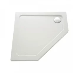 Mira Flight Safe Low Profile 900 X 900mm Stone Resin Pentangle Non-Slip Shower Tray With Waste