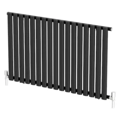DuraTherm Horizontal Oval Tube Single Panel Designer Radiator - 600 X 1020mm Black -UK Bathroom Supplies Sales 903fb0c3 a038 4493 8e0c 1c7c42a25558