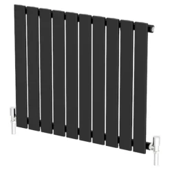 DuraTherm Horizontal Single Flat Panel Designer Radiator - 600 X 756mm Black -UK Bathroom Supplies Sales 93ded721 15e3 40c1 a196 5c8288667f6d