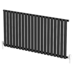 DuraTherm Horizontal Oval Tube Single Panel Designer Radiator - 600 X 1200mm Black -UK Bathroom Supplies Sales 95888d40 9cc3 489e 8618 ee148f72230e