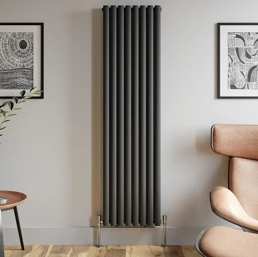DuraTherm Vertical Oval Tube Double Panel Designer Radiator - 1800 X 480mm Anthracite 6 DuraTherm Vertical Oval Tube Double Panel Designer Radiator - 1800 X 480mm Anthracite - Image 4