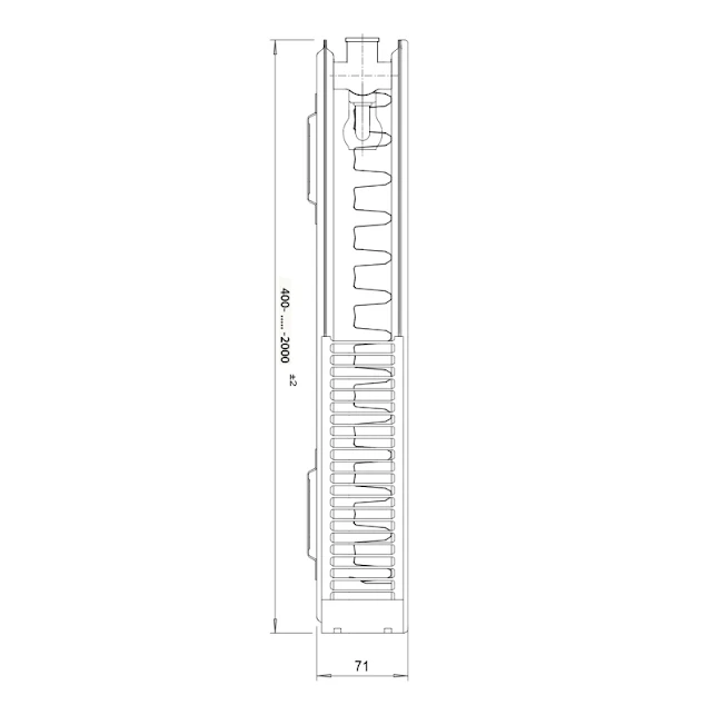 Discount Horizontal Double Panel Single Convector Flat Panel Radiator (Type 21/P+) - 500mm X 1600mm - 5PHS1600 6 Discount Horizontal Double Panel Single Convector Flat Panel Radiator (Type 21/P+) - 500mm X 1600mm - 5PHS1600 - Image 4