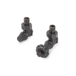Terma Artistic Thermostatic Valve And Lock Shield Set For Cast Iron Radiators Anthracite - TGETAN002