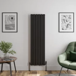 DuraTherm Vertical Double Flat Panel Designer Radiator - 1600 X 456mm Black