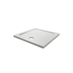 Mira Flight Safe Low Profile 760 X 760mm Stone Resin Square Non-Slip Shower Tray With Waste