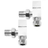 Discount Square Angled Manual Radiator Valve And Lockshield Pack 15mm Chrome - CUL850C