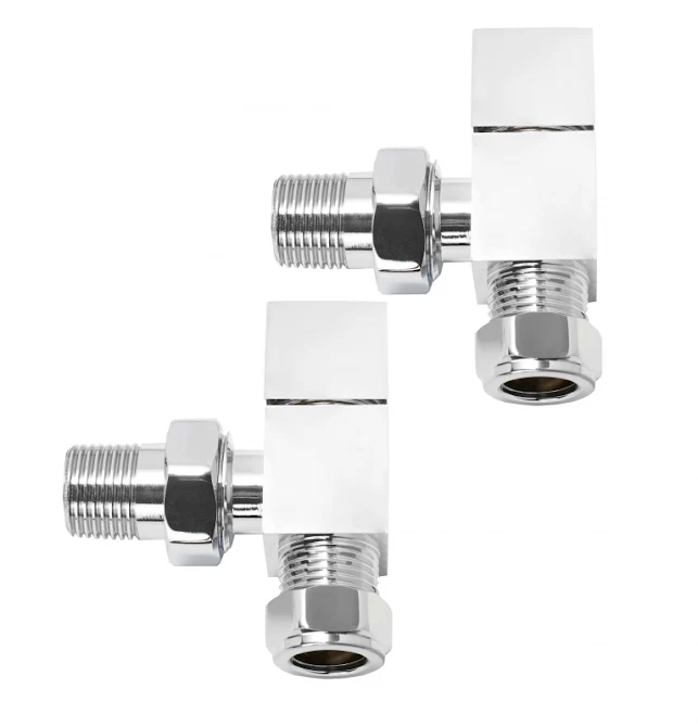 Discount Square Angled Manual Radiator Valve And Lockshield Pack 15mm Chrome - CUL850C 3 Discount Square Angled Manual Radiator Valve And Lockshield Pack 15mm Chrome - CUL850C