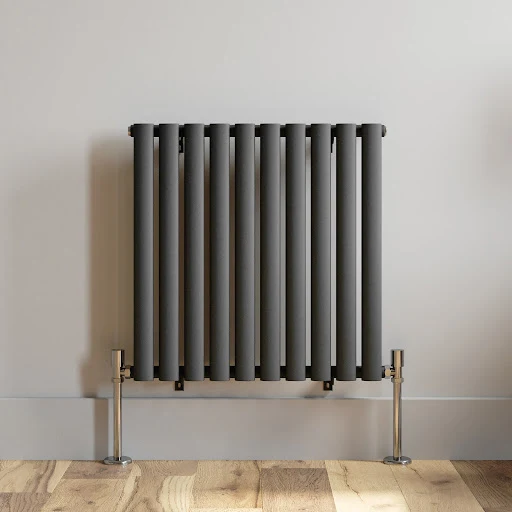 DuraTherm Horizontal Oval Tube Single Panel Designer Radiator - 600 X 600mm Anthracite 6 DuraTherm Horizontal Oval Tube Single Panel Designer Radiator - 600 X 600mm Anthracite - Image 4