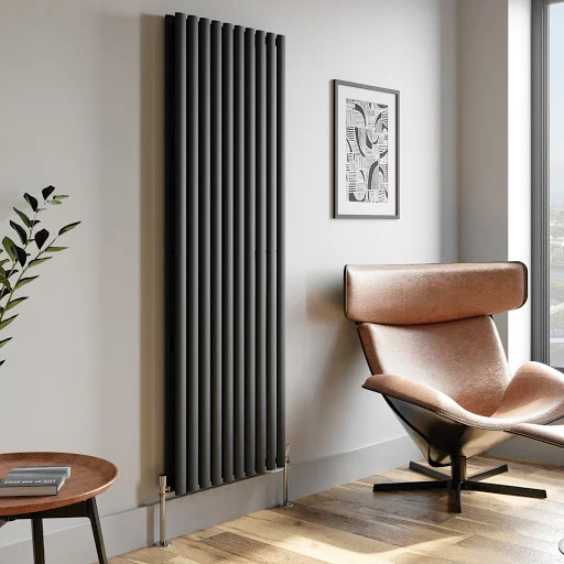 DuraTherm Vertical Oval Tube Double Panel Designer Radiator - 1800 X 600mm Anthracite 5 DuraTherm Vertical Oval Tube Double Panel Designer Radiator - 1800 X 600mm Anthracite - Image 3