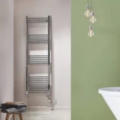 Towelrads Hamilton Straight Chrome Heated Towel Rail 700x600mm - 180003