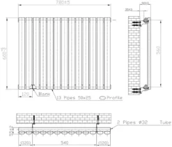 DuraTherm Horizontal Oval Tube Single Panel Designer Radiator - 600 X 780mm Black -UK Bathroom Supplies Sales a9fc6af3 69e9 4c9d a39a befad3330152