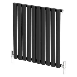DuraTherm Horizontal Oval Tube Single Panel Designer Radiator - 600 X 600mm Black -UK Bathroom Supplies Sales ab17d2d0 d49e 4f57 8868 3e223476aedd