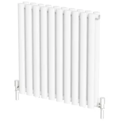DuraTherm Horizontal Oval Tube Double Panel Designer Radiator - 600 X 600mm White -UK Bathroom Supplies Sales adcd8608 7b4d 4044 94d6 2fadc8c79525