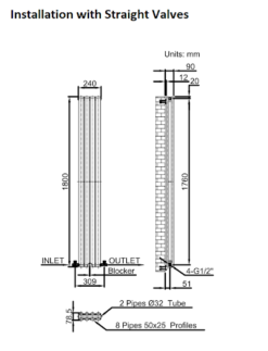 DuraTherm Vertical Oval Tube Double Panel Designer Radiator - 1800 X 240mm White -UK Bathroom Supplies Sales af1e1133 6a1c 40a0 8004 0e66bf19cc7c
