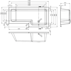 BC Designs SolidBlue L 1700mm X 850mm Right Handed L Shape Bath White - BAI010 9 BC Designs SolidBlue L 1700mm X 850mm Right Handed L Shape Bath White - BAI010 -UK Bathroom Supplies Sales b1be10bc 2e7e 4a8d 8d6b a6f8b0f221b6
