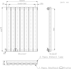 DuraTherm Horizontal Oval Tube Single Panel Designer Radiator - 600 X 420mm Anthracite -UK Bathroom Supplies Sales b297be79 a40b 48c5 92ea 3cea4fd58fc1 1