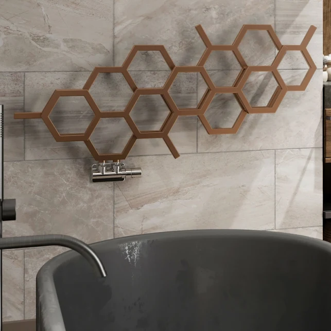 Terma Hex Designer Radiator 502x1126mm Bright Copper - WGH2X050112KBCOYL 3 Terma Hex Designer Radiator 502x1126mm Bright Copper - WGH2X050112KBCOYL