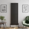 DuraTherm Vertical Single Flat Panel Designer Radiator - 1800 X 604mm Black