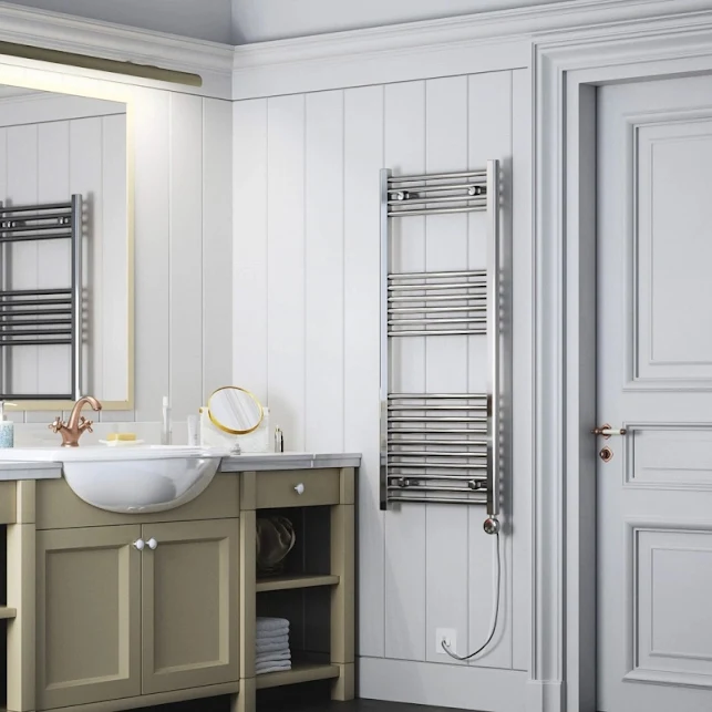 Terma Leo Electric Towel Rail With 43D Element 1200x500mm Chrome - WLLLE120050-43D 7 Terma Leo Electric Towel Rail With 43D Element 1200x500mm Chrome - WLLLE120050-43D - Image 5