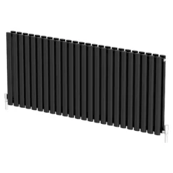 DuraTherm Horizontal Oval Tube Double Panel Designer Radiator - 600 X 1440mm Black -UK Bathroom Supplies Sales b652cddf 02e5 44ae 96fa 7ff6193ac714