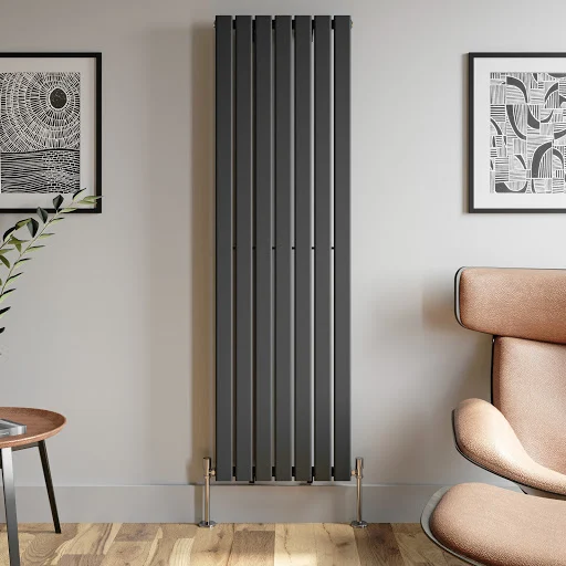 DuraTherm Vertical Single Flat Panel Designer Radiator - 1800 X 528mm Anthracite 6 DuraTherm Vertical Single Flat Panel Designer Radiator - 1800 X 528mm Anthracite - Image 4