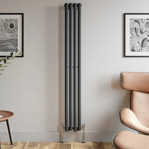 DuraTherm Vertical Oval Tube Single Panel Designer Radiator - 1800 X 240mm Anthracite 6 DuraTherm Vertical Oval Tube Single Panel Designer Radiator - 1800 X 240mm Anthracite - Image 4