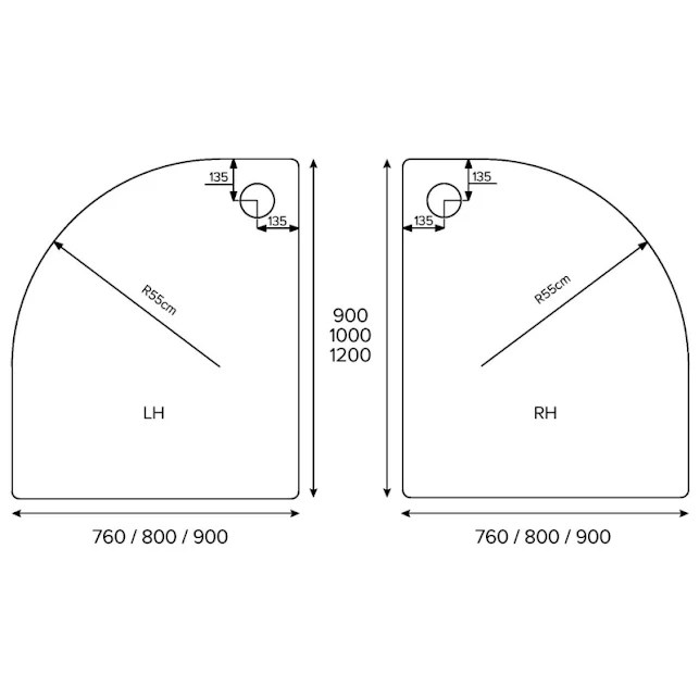 Just Trays JTFusion Low Profile 1200 X 900mm Offset Quadrant Stone Resin Shower Tray With Waste - LH 4 Just Trays JTFusion Low Profile 1200 X 900mm Offset Quadrant Stone Resin Shower Tray With Waste - LH - Image 2